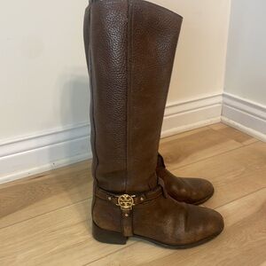 Tory Burch Bristol Brown Leather Riding Boot Size 7